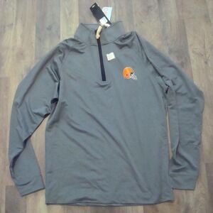 CLEVELAND BROWNS ZIPPER DRESS SHIRT MENS SMALL VINTAGE 00S Y2K G1